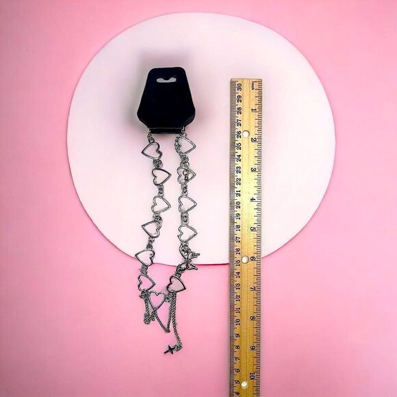 Silver Heart & Butterfly / Cross Dangle Necklace l New - Picture 6 of 11